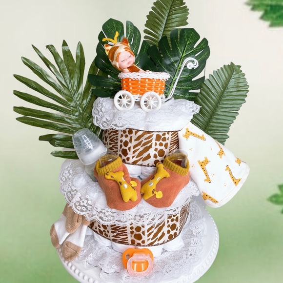 Safari Giraffe Diaper Cake